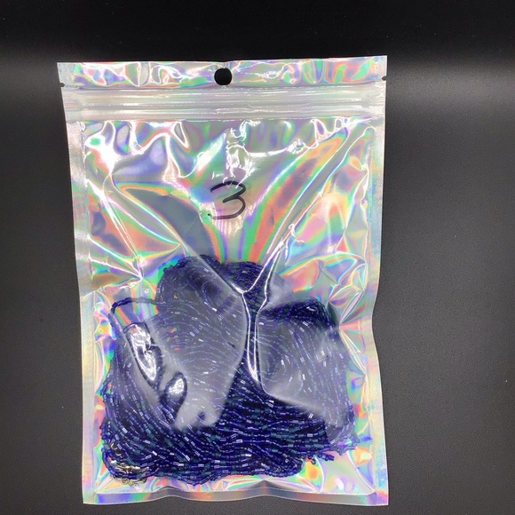 Royal Blue Beaded Tassel Seedbead Statement Necklace - Picture 3 of 3